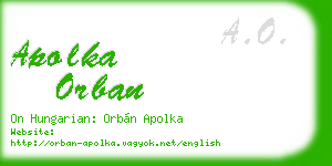 apolka orban business card